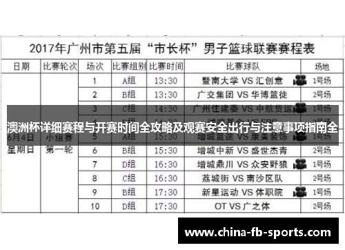 澳洲杯详细赛程与开赛时间全攻略及观赛安全出行与注意事项指南全 澳洲杯详细赛程与开赛时间全攻略及观赛安全出行与注意事项指南全